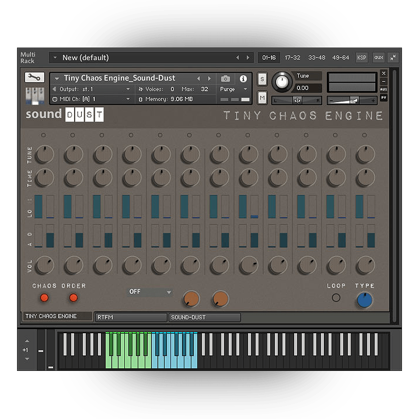 Sound Dust - Tiny Chaos Engine Kontakt Instruments Software GUI Artwork