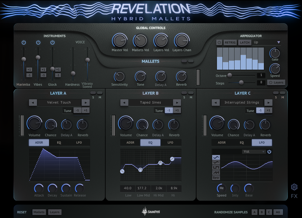 Sound Yeti - Revelation Hybrid Mallets Kontakt Instruments Software GUI Artwork