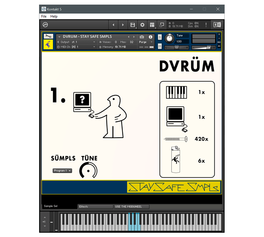 Stay Safe Samples - Dvrum Kontakt Instruments Software GUI Artwork