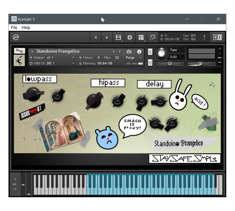 Stay Safe Samples - Standuino Frangelico Kontakt Instruments Software GUI Artwork