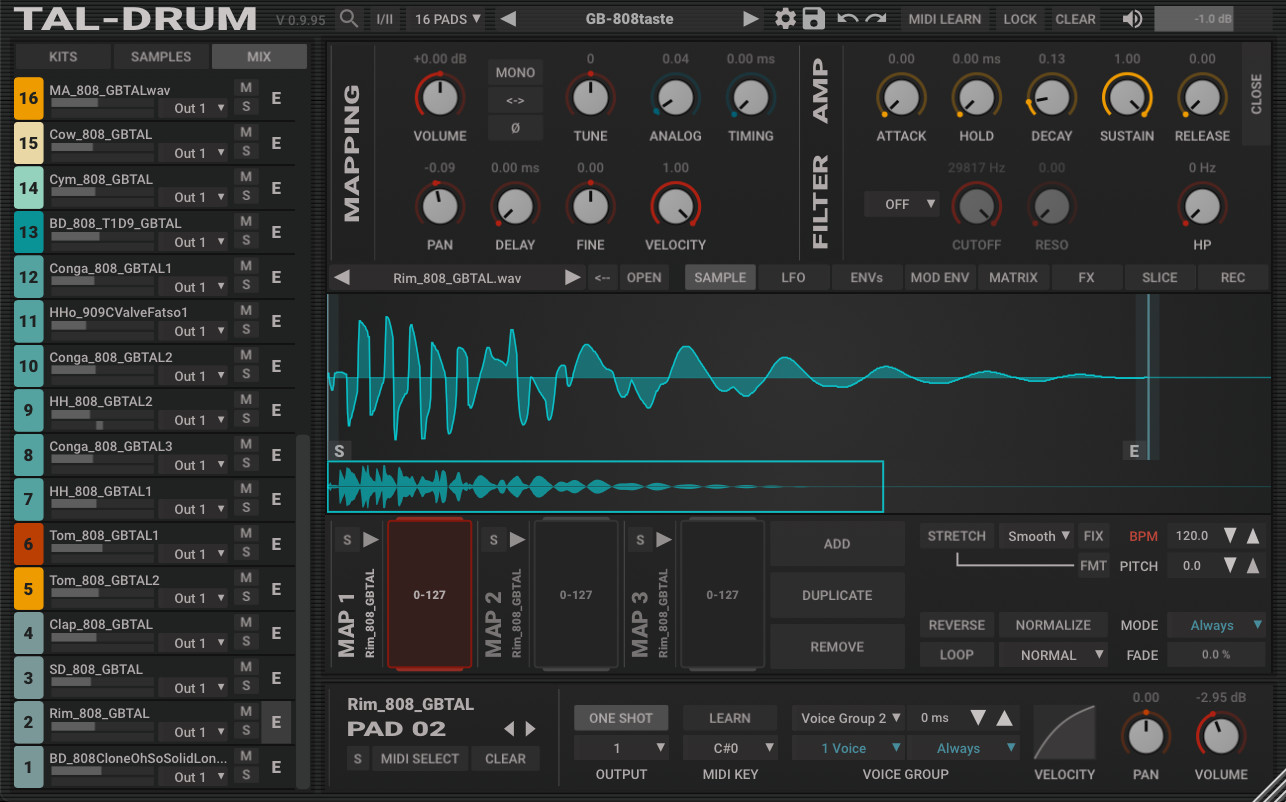 TAL Software - TAL-DRUM Plugins & FX Software GUI Artwork