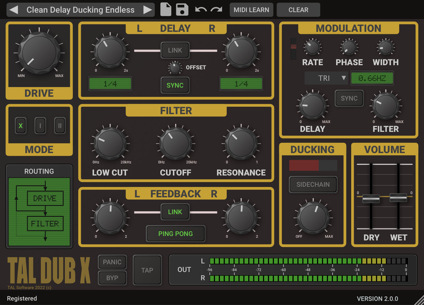 TAL Software - TAL-Dub-X Plugins & FX Software GUI Artwork