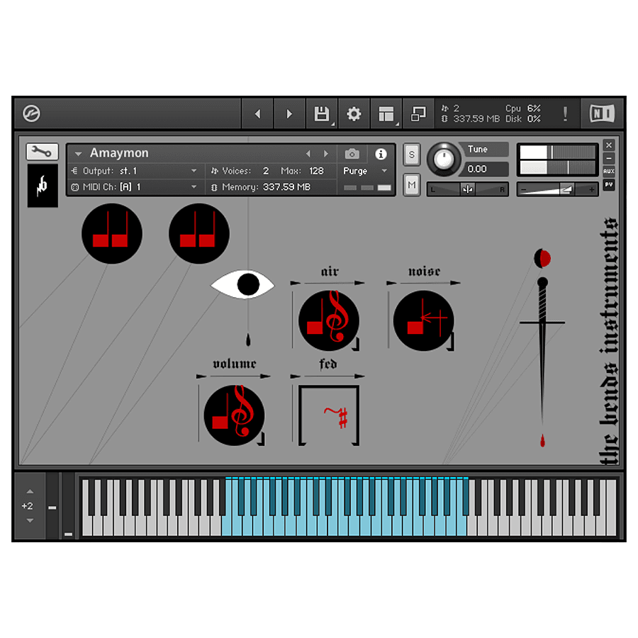 The Bends Instruments - Cave Organ Kontakt Instruments Software GUI Artwork