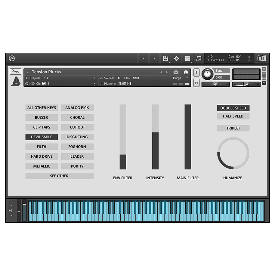 The Last Haven - Tension Plucks Kontakt Instruments Software GUI Artwork
