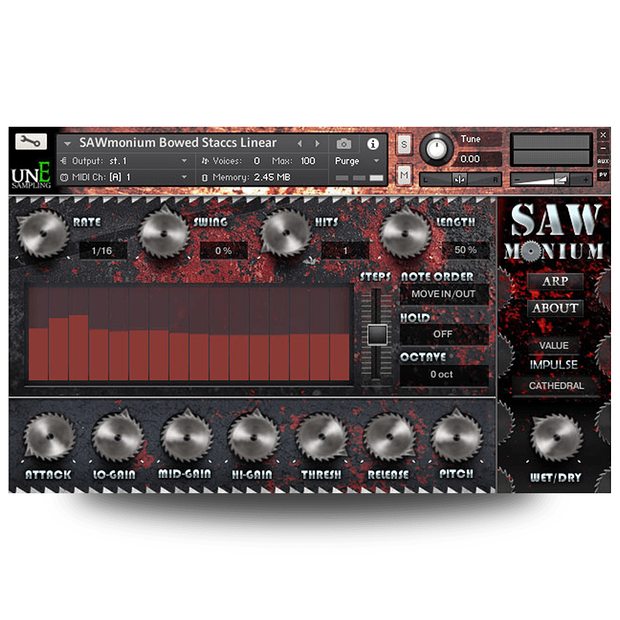 UnEarthed Sampling - Sawmonium Kontakt Instruments Software GUI Artwork