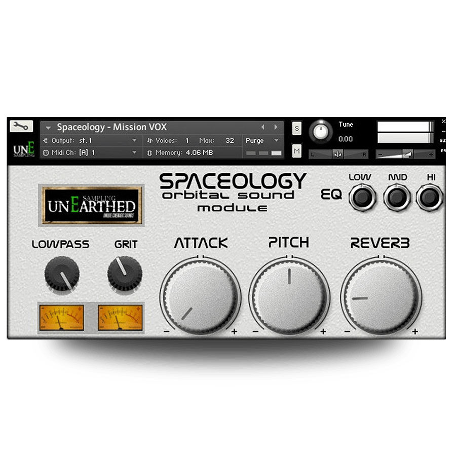 UnEarthed Sampling - Spaceology Kontakt Instruments Software GUI Artwork