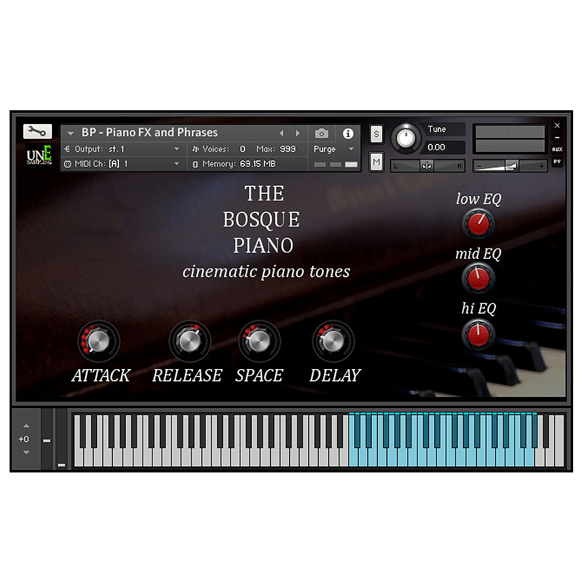 UnEarthed Sampling - The Bosque Piano Kontakt Instruments Software GUI Artwork