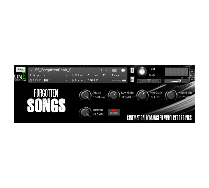 UnEarthed Sampling - Forgotten Songs Kontakt Instruments Software GUI Artwork