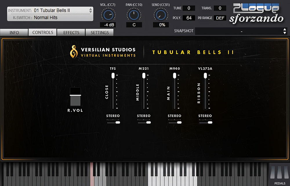 Versilian Studios - Tubular Bells II Plugins & FX Software GUI Artwork
