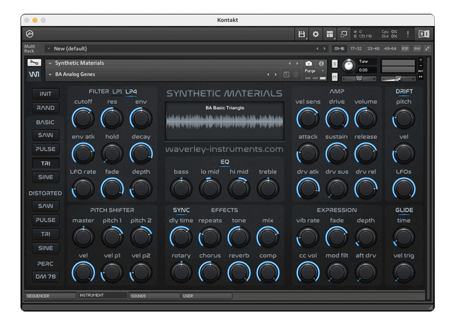 Waverley Instruments - Synthetic Materials Screenshot 2
