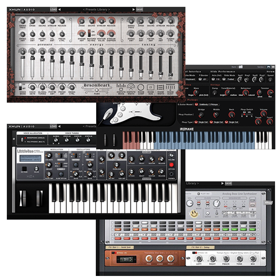 Xhun Audio - Instruments Bundle Plugins & FX Software GUI Artwork
