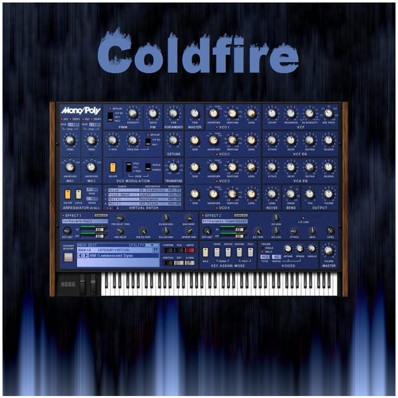Xenos Soundworks - Coldfire - Korg Mono Poly Presets Software GUI Artwork
