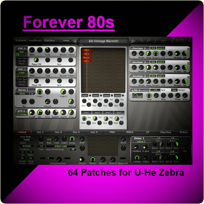 Xenos Soundworks - Forever 80s - Zebra Presets Software GUI Artwork