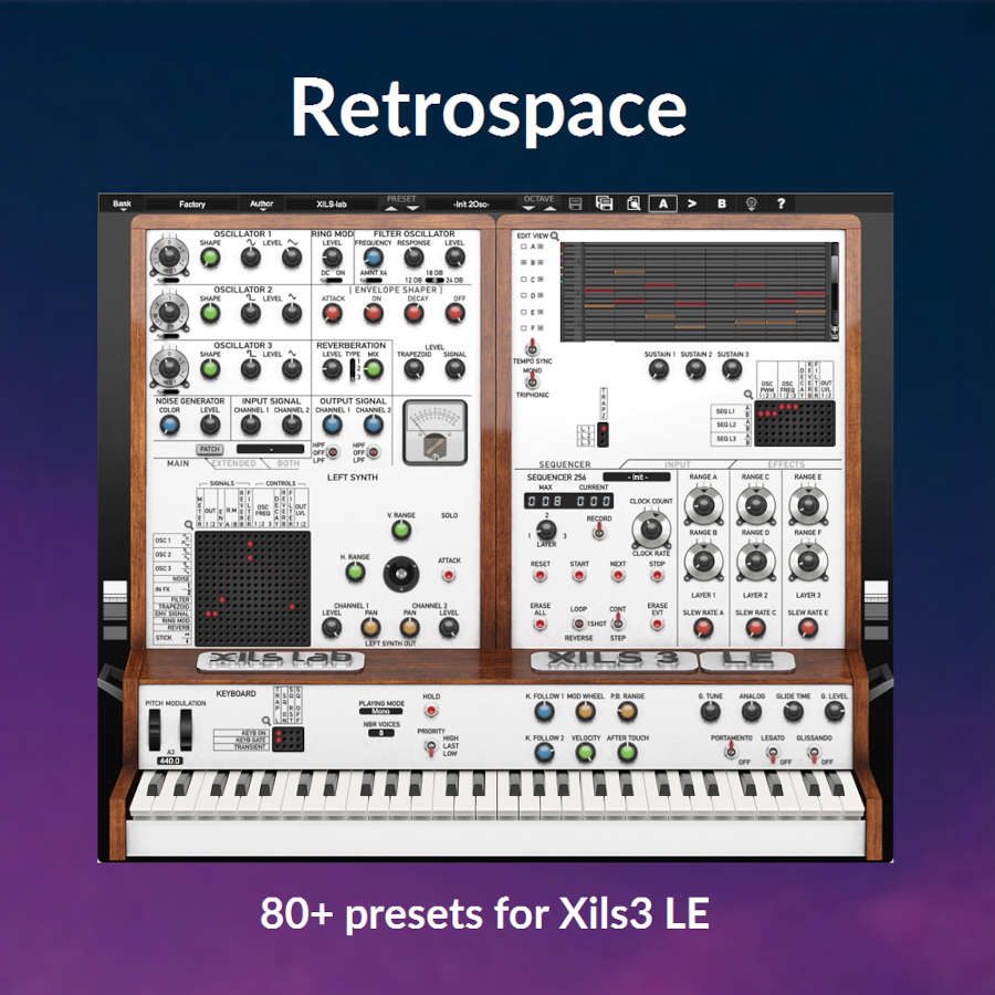 Xenos Soundworks - Retrospace - XILS 3 LE Presets Software GUI Artwork