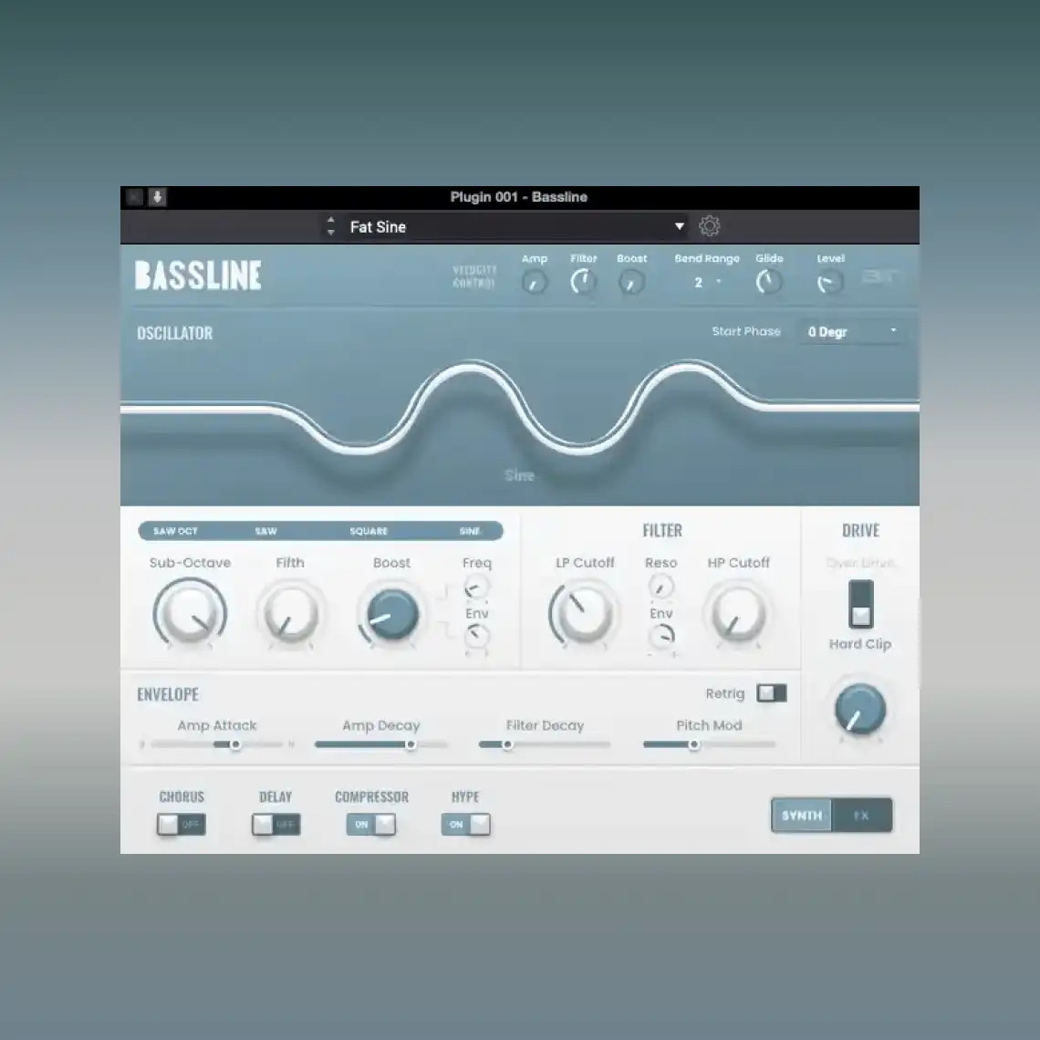 Air Music Technology - Bassline Plugins & FX Software GUI Artwork