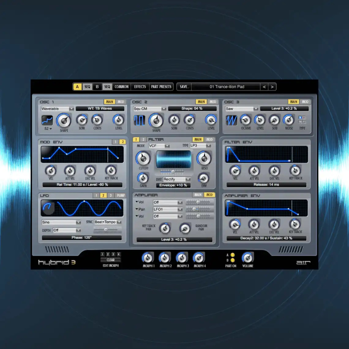 Air Music Technology - Hybrid 3 Plugins & FX Software GUI Artwork