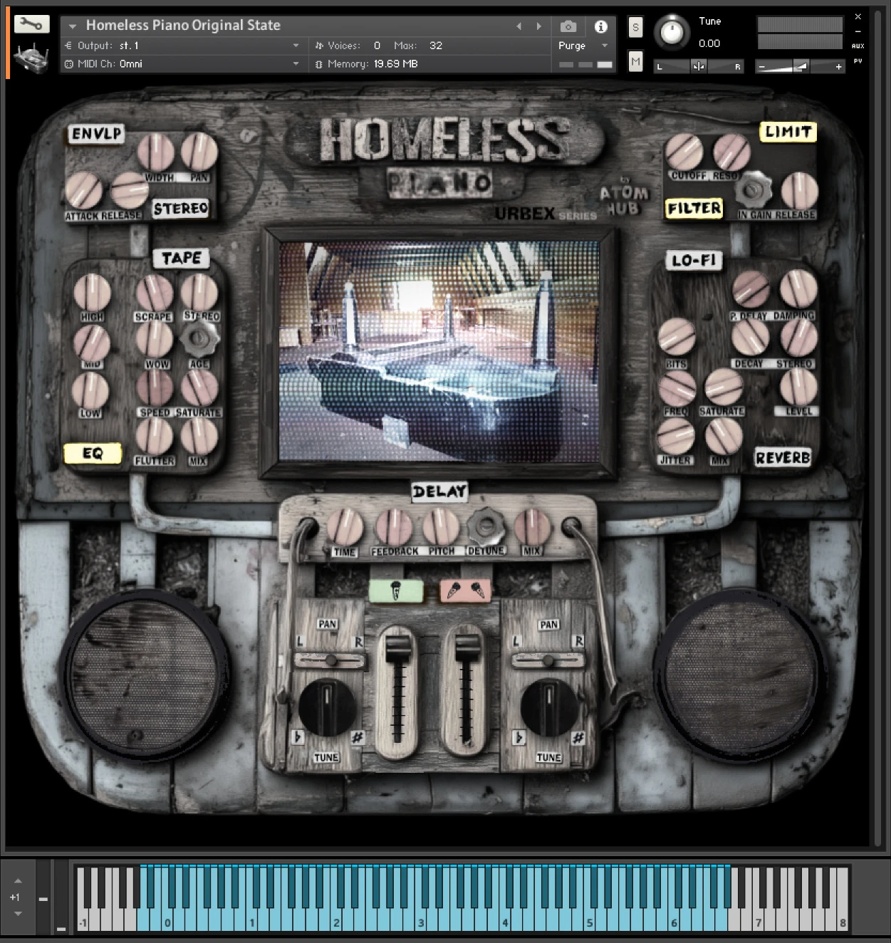 Atom Hub - Homeless Piano Kontakt Instruments Software GUI Artwork