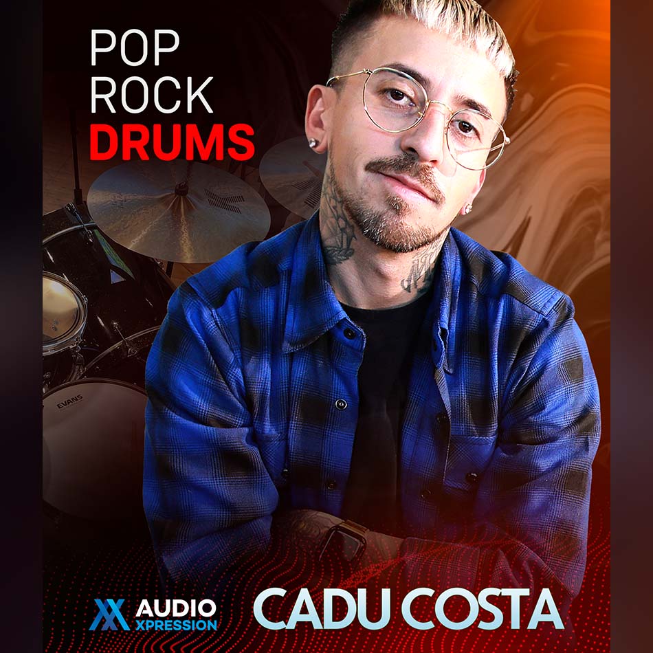 AudioXpression - Pop Rock Drums Sample Packs Software GUI Artwork