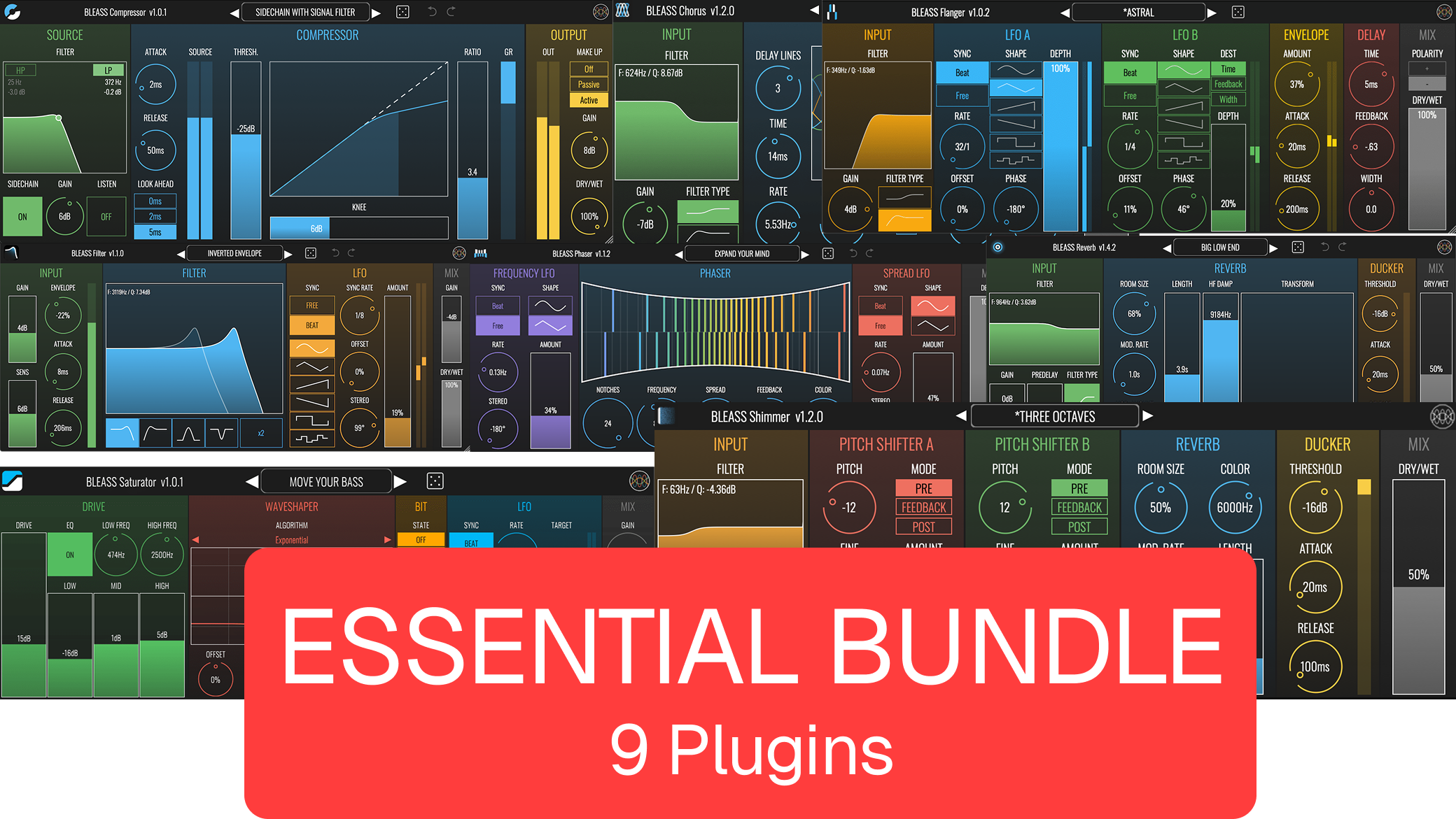 Bleass - BLEASS Essential FXs Bundle Plugins & FX Software GUI Artwork
