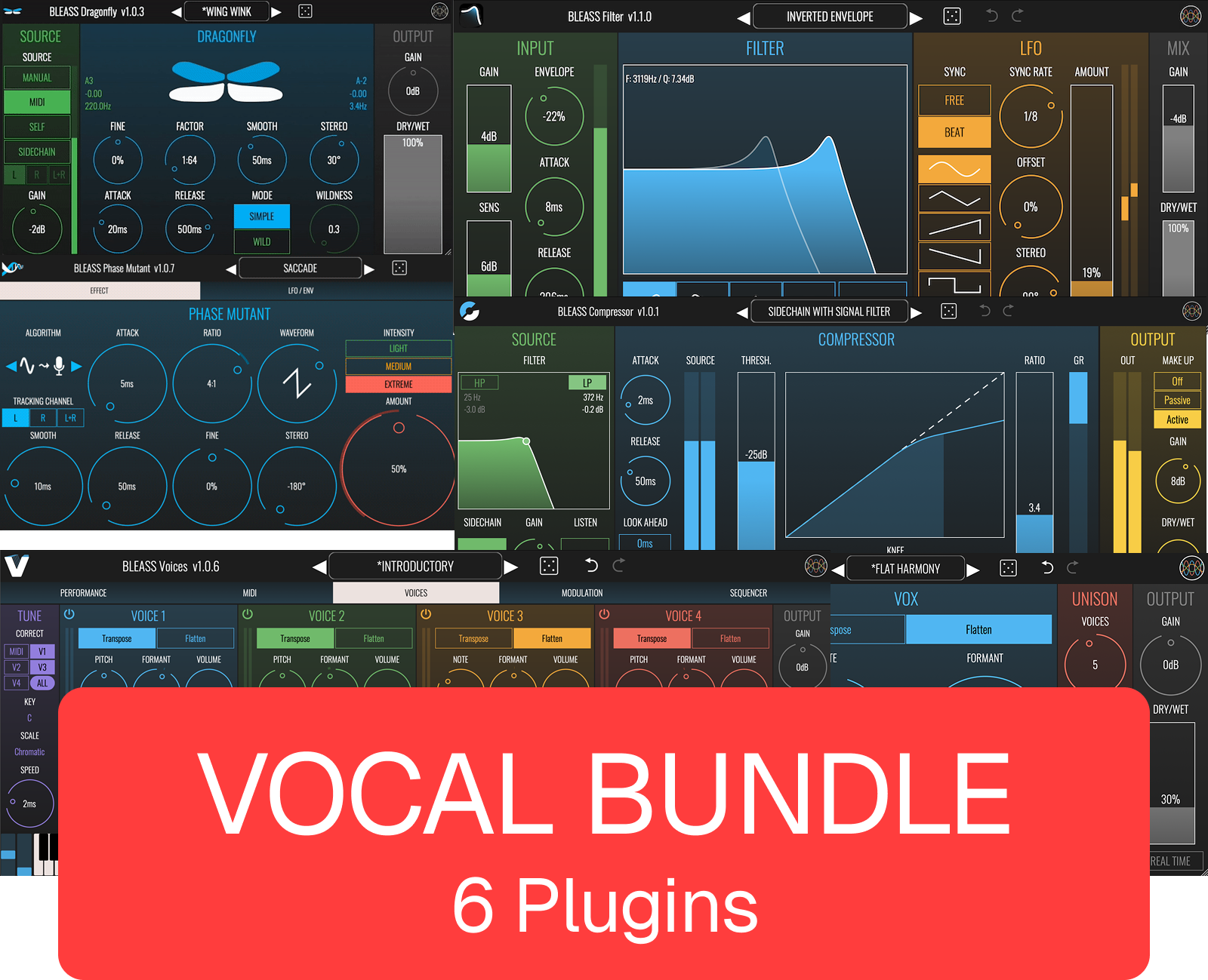 Bleass - BLEASS Vocal Bundle Plugins & FX Software GUI Artwork