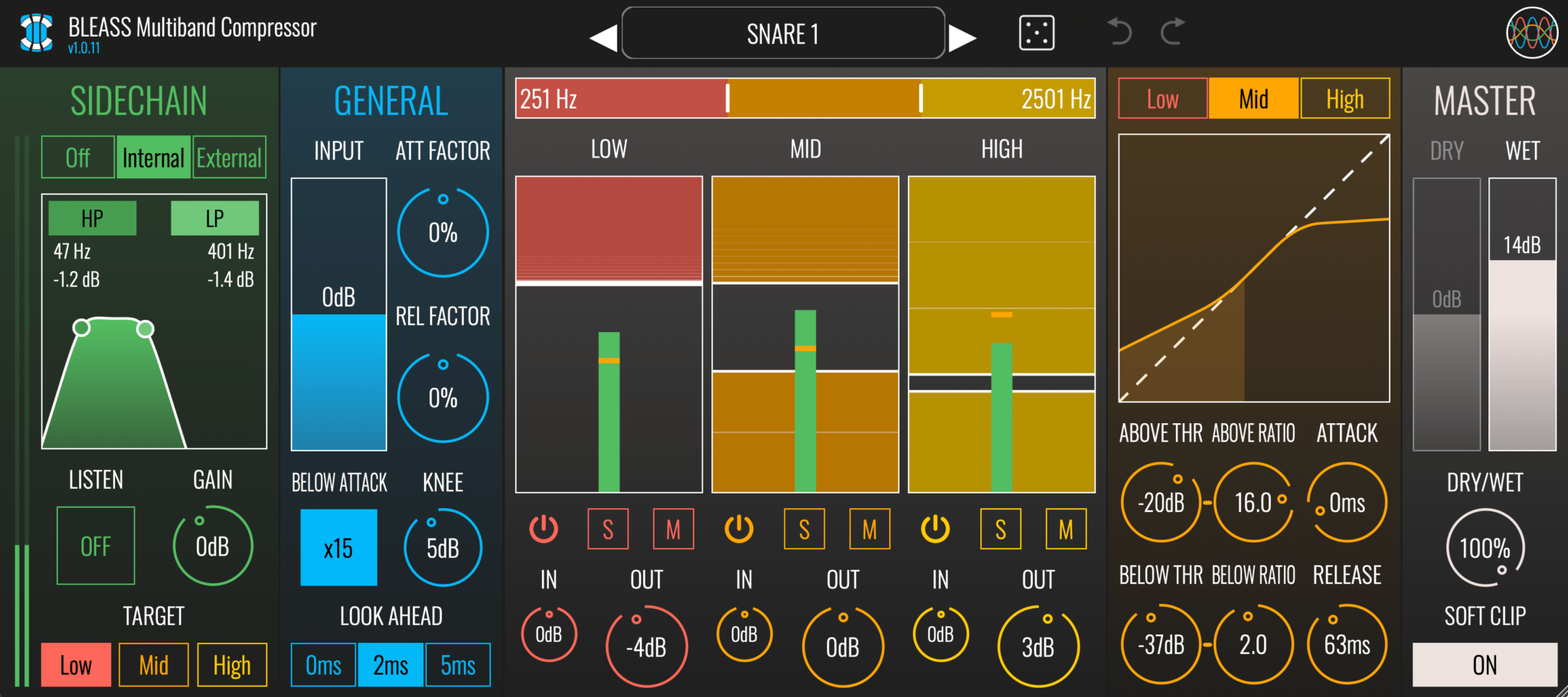 Bleass - BLEASS Multiband Compressor Plugins & FX Software GUI Artwork
