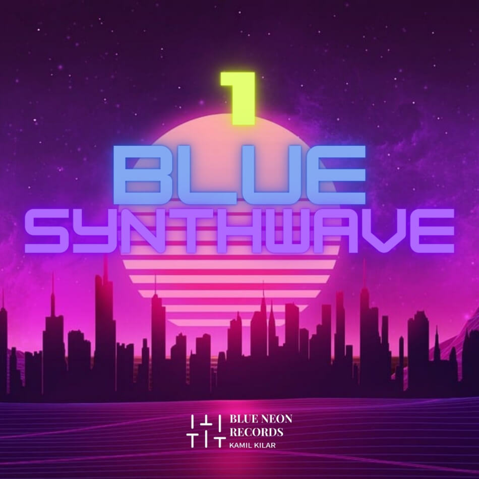 Blue Neon Records - Blue Synthwave 1 Sample Packs Software GUI Artwork