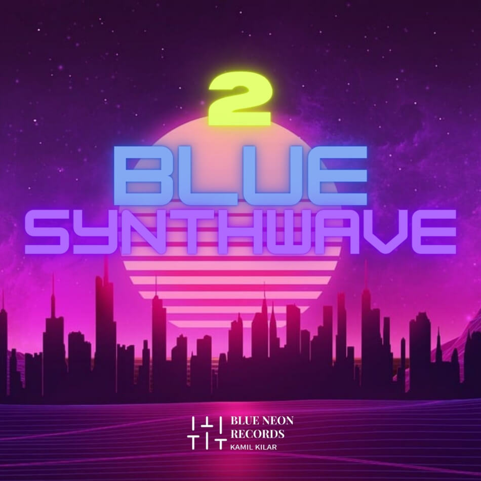 Blue Neon Records - Blue Synthwave 2 Sample Packs Software GUI Artwork