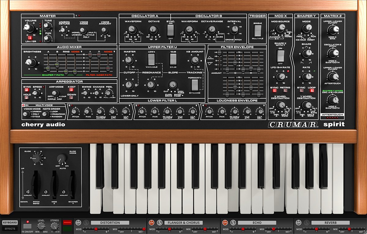 Cherry Audio - Crumar Spirit Plugins & FX Software GUI Artwork