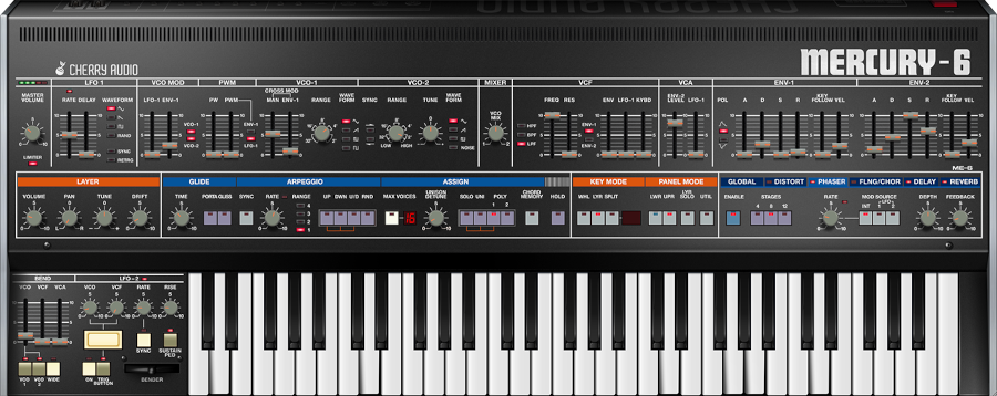 Cherry Audio - Mercury-6 Plugins & FX Software GUI Artwork