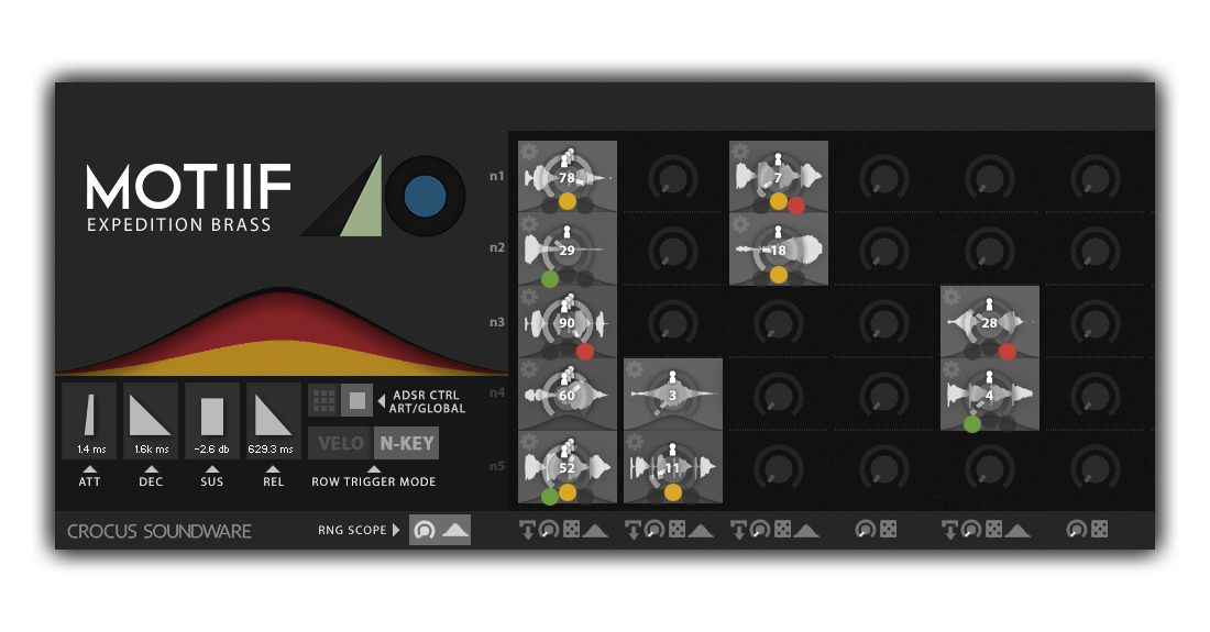 Crocus Soundware - Motiif: Expedition Brass Kontakt Instruments Software GUI Artwork