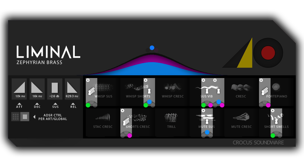Crocus Soundware - Liminal: Zephyrian Brass Kontakt Instruments Software GUI Artwork