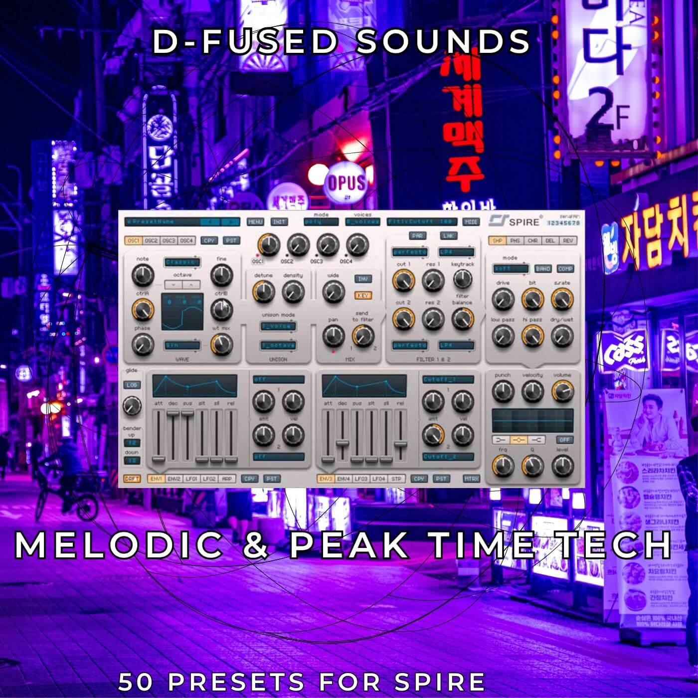 D-Fused Sounds - Melodic & Peak Time Tech for SPIRE Presets Software GUI Artwork