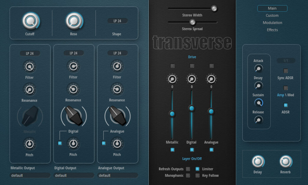 dvCompTools - Transverse for HALion Presets Software GUI Artwork