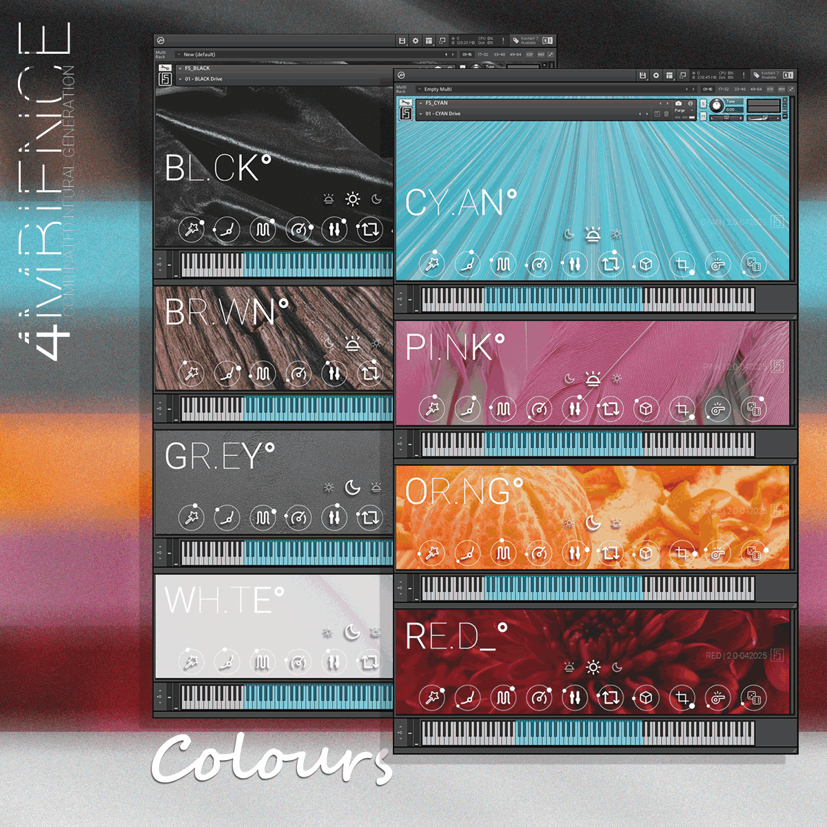 FluidShell Design - 4mbience Vol 8 - Colours Kontakt Instruments Software GUI Artwork