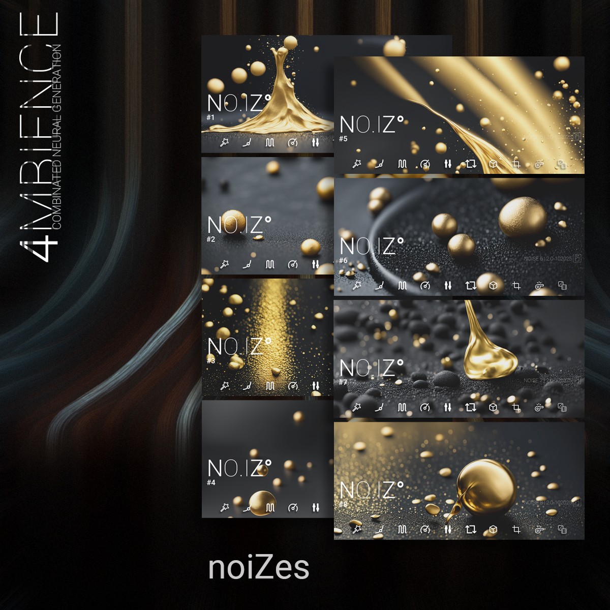 FluidShell Design - 4mbience Collection: NO.IZ Kontakt Instruments Software GUI Artwork