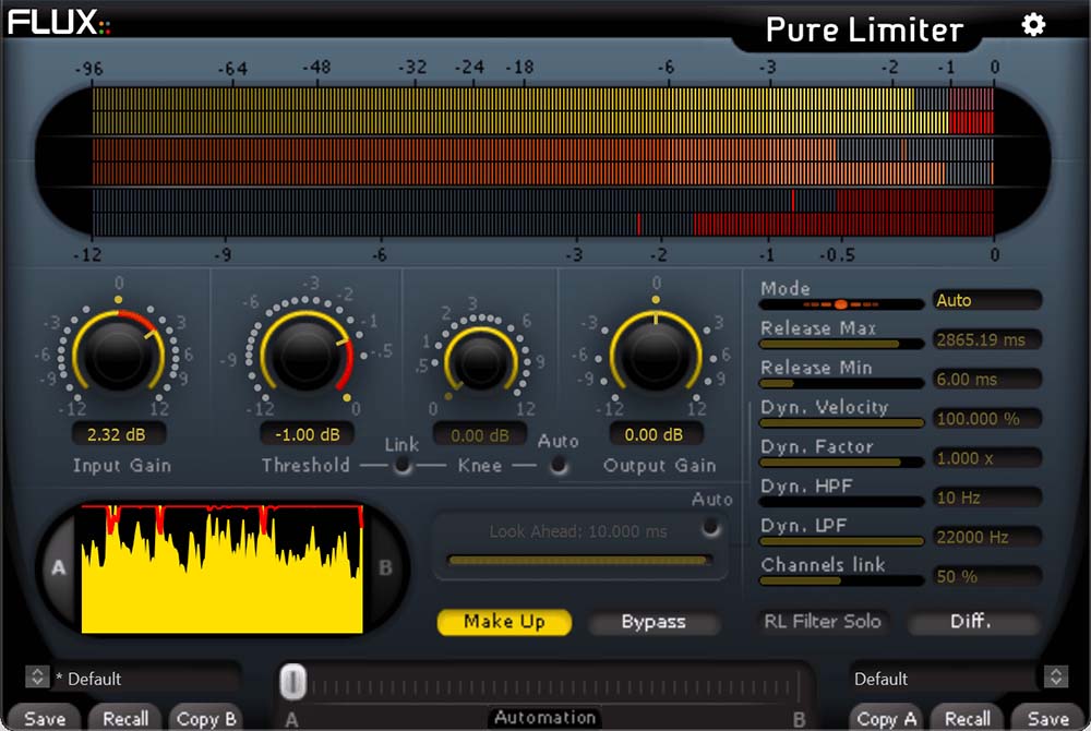 Flux Audio - Pure Limiter Plugins & FX Software GUI Artwork