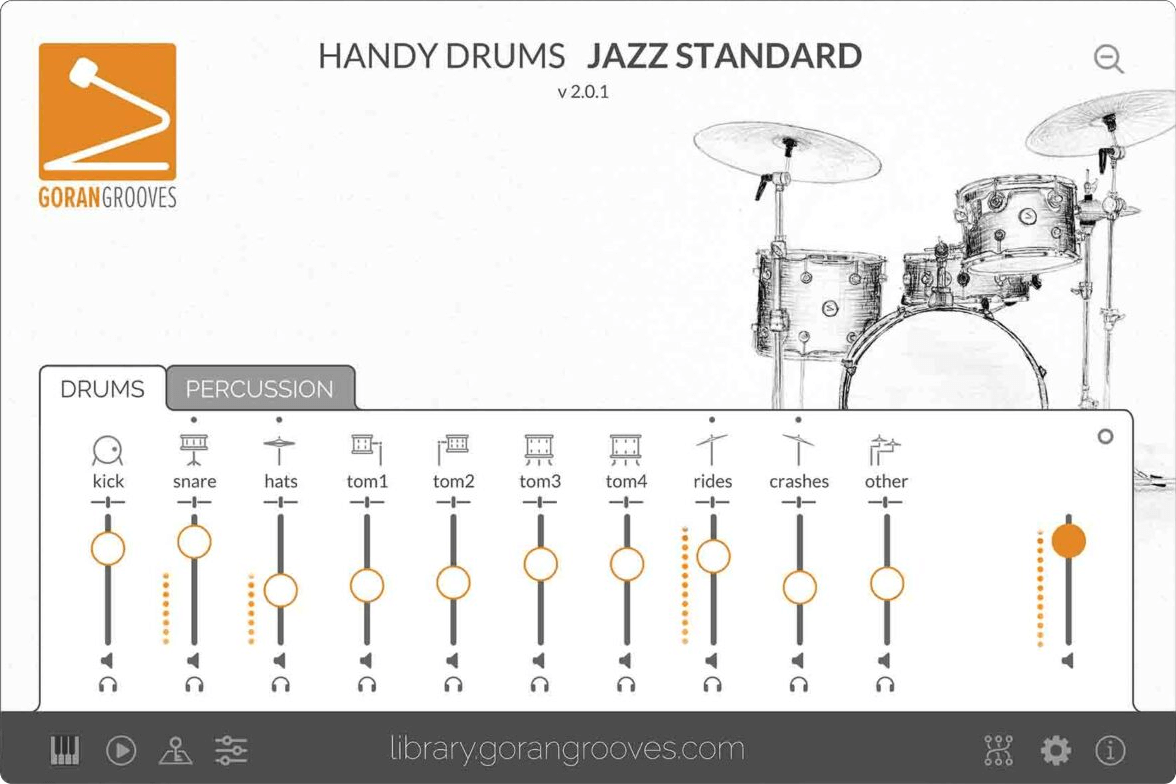 Goran Grooves - Handy Drums: JAZZ STANDARD v2 Plugins & FX Software GUI Artwork