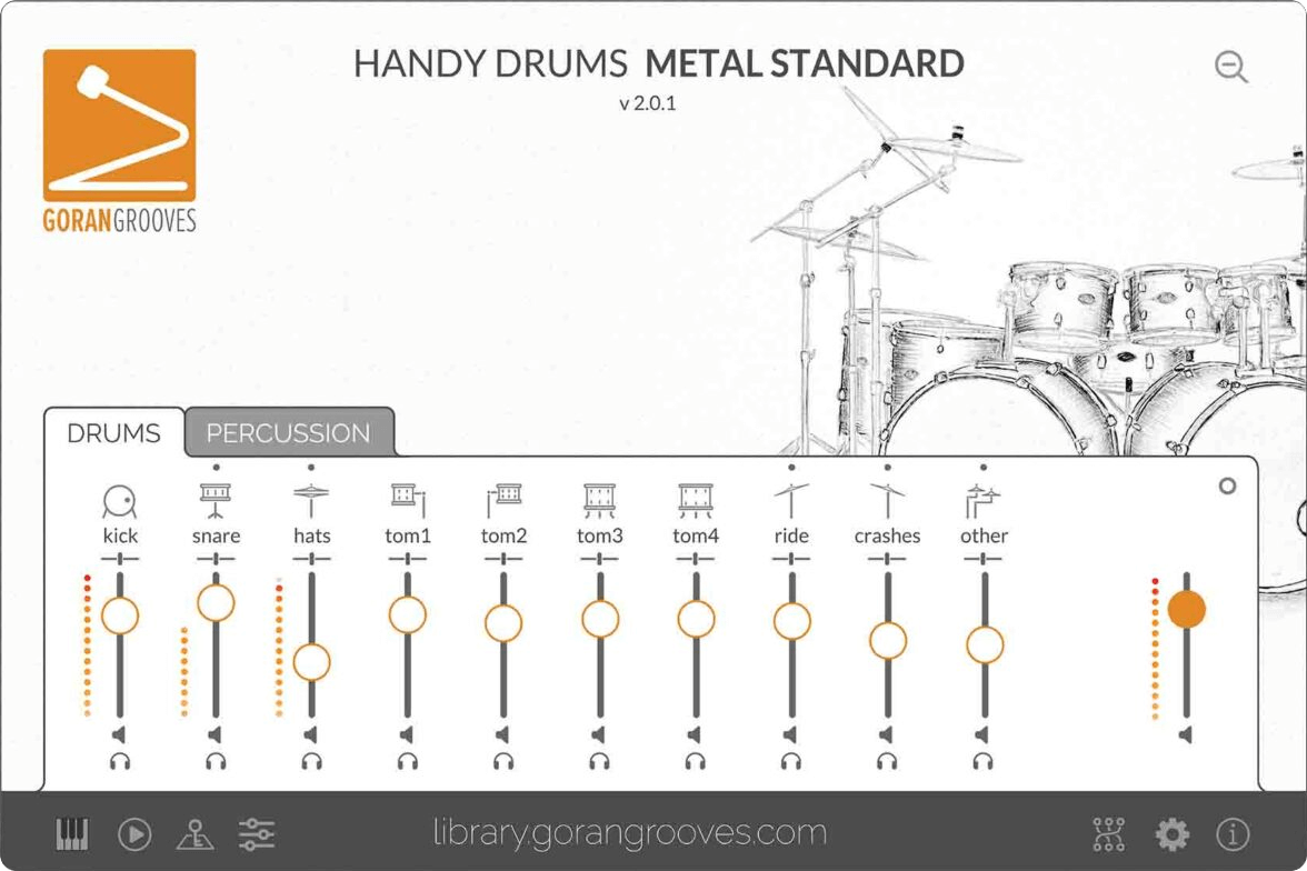 Goran Grooves - Handy Drums: METAL STANDARD v2 Plugins & FX Software GUI Artwork