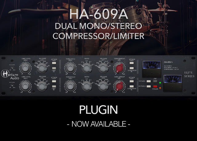 Heritage Audio - HA-609A Dual Mono/Stereo Compressor/Limiter Plugins & FX Software GUI Artwork