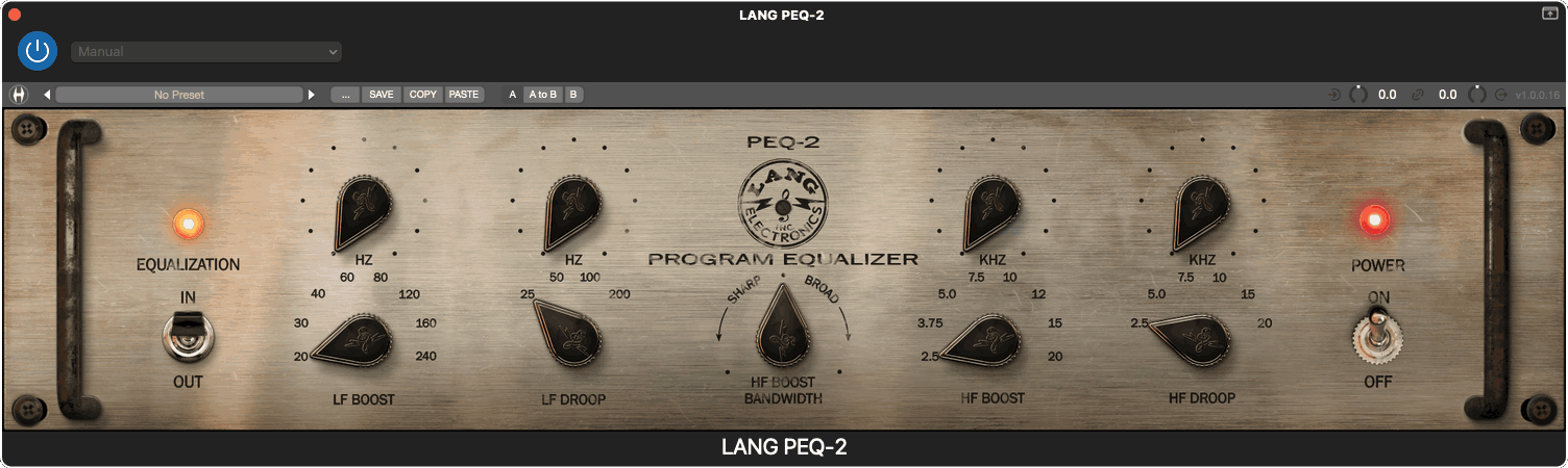 Heritage Audio - Lang PEQ-2 Plugins & FX Software GUI Artwork