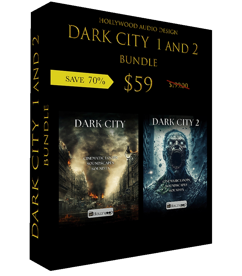 Hollywood Audio Design - Dark City 1 + 2 Sample Packs Software GUI Artwork