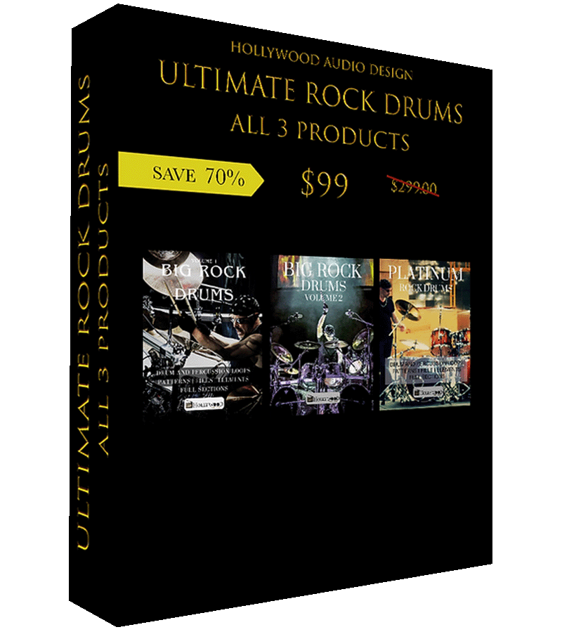 Hollywood Audio Design - Ultimate Rock Drums Sample Packs Software GUI Artwork