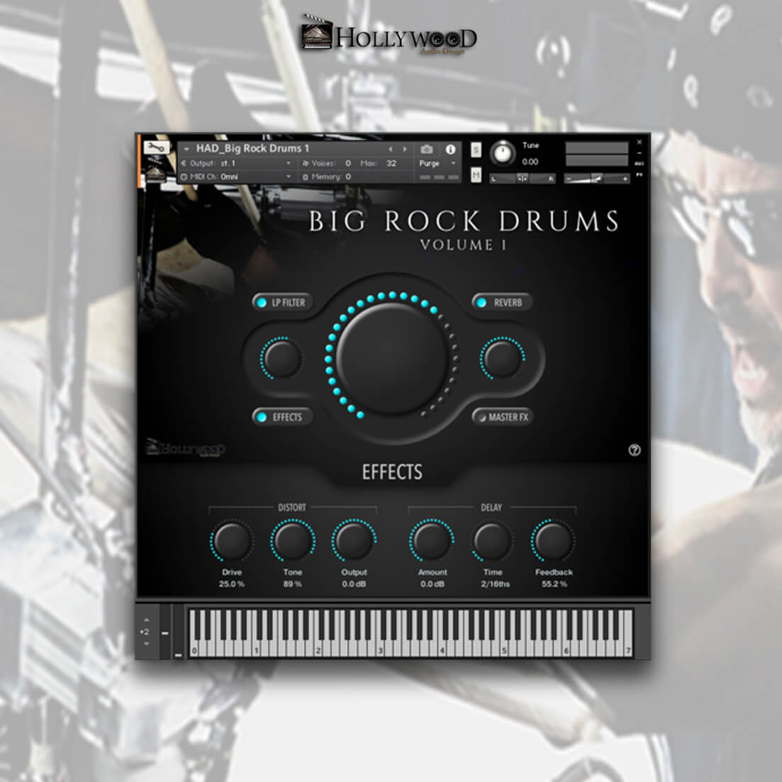 Hollywood Audio Design - Big Rock Drums 1 - Kontakt Kontakt Instruments Software GUI Artwork