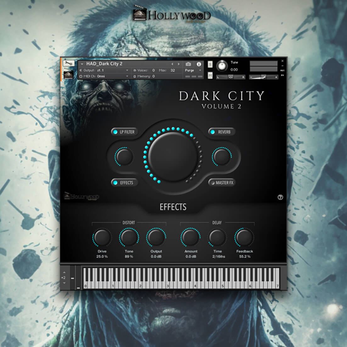 Hollywood Audio Design - Dark City 2 - Kontakt Kontakt Instruments Software GUI Artwork