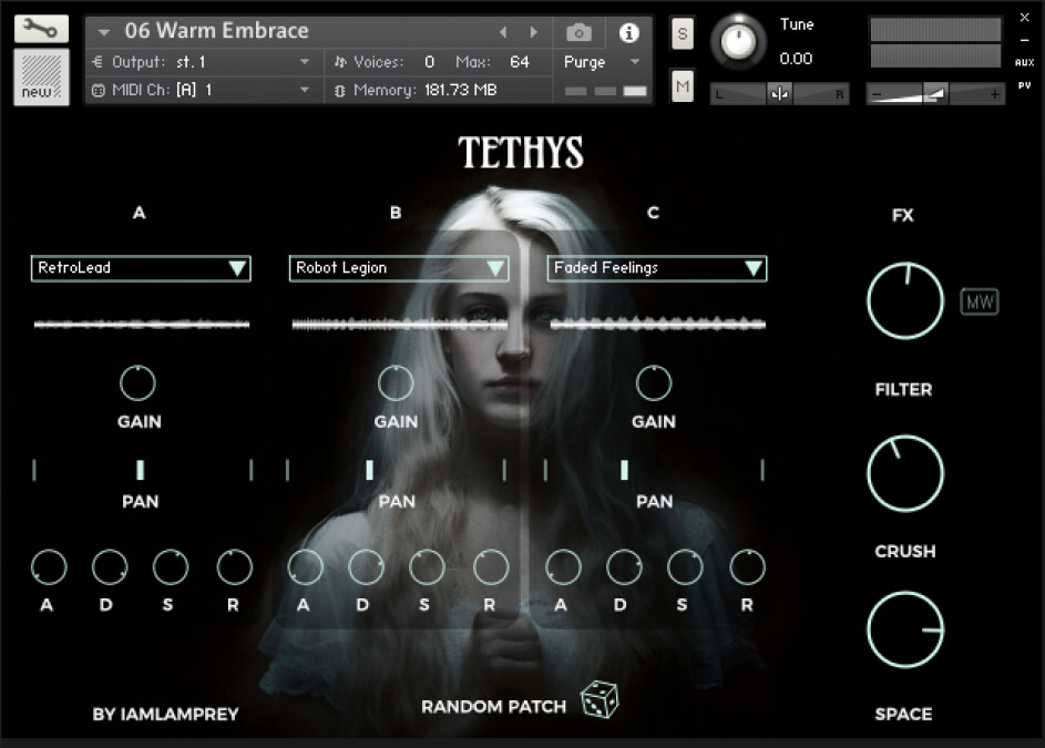 Iamlamprey - Tethys Kontakt Instruments Software GUI Artwork