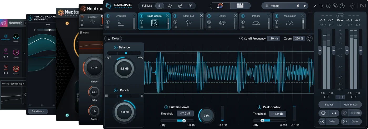 Izotope - Mix & Master Bundle Advanced Plugins & FX Software GUI Artwork