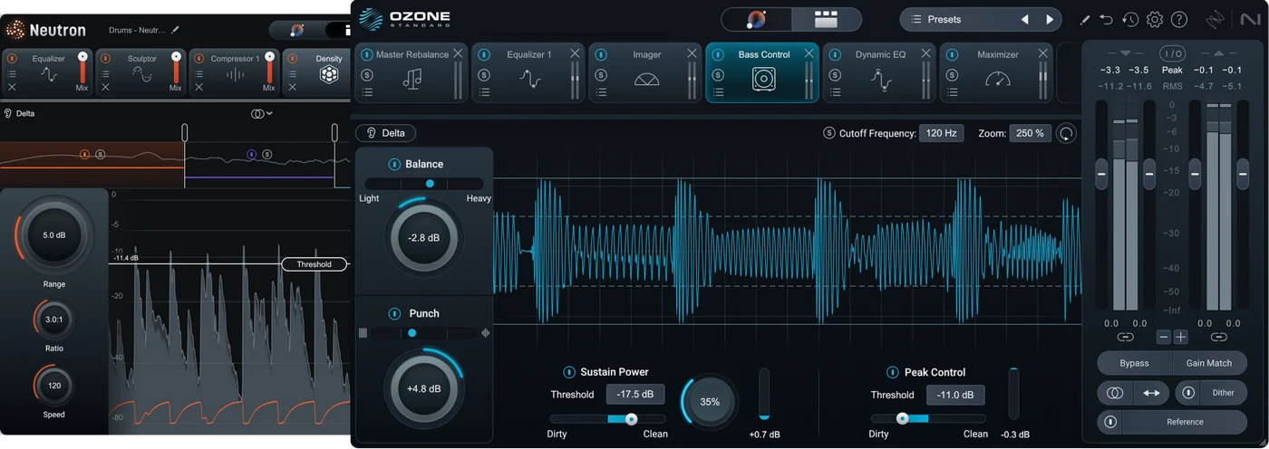 Izotope - Mix & Master Bundle Standard Plugins & FX Software GUI Artwork