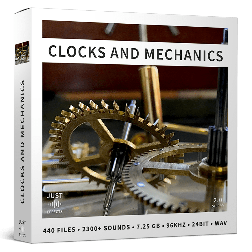 Just Sound Effects - Clocks and Mechanics Sample Packs Software GUI Artwork