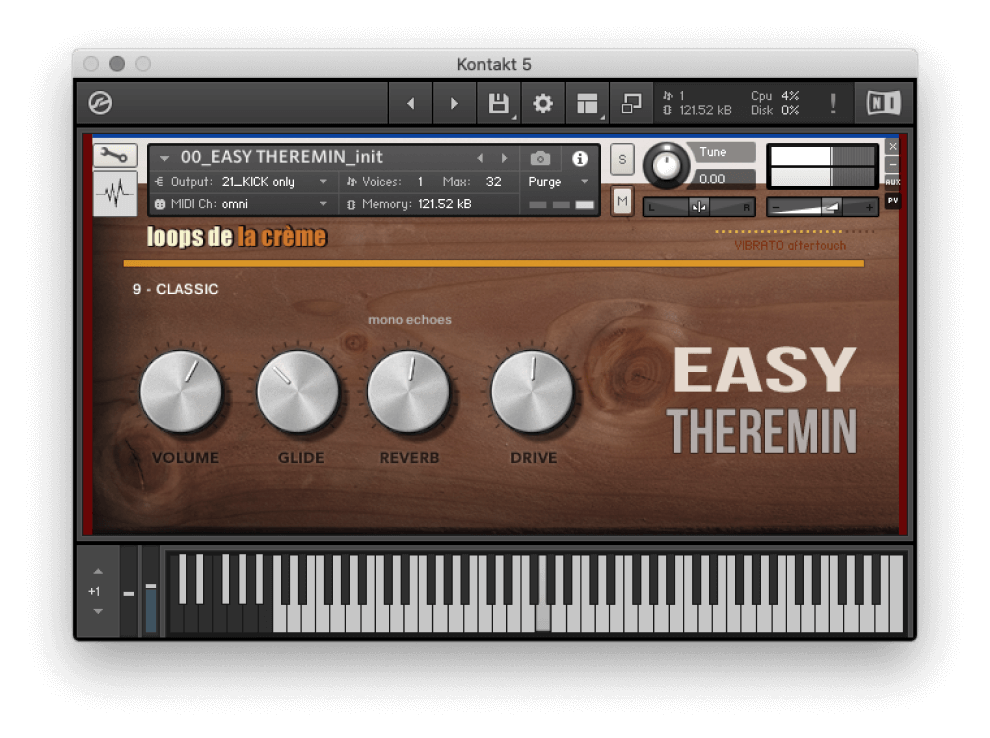 Loops De La Crème - Easy Theremin Kontakt Instruments Software GUI Artwork