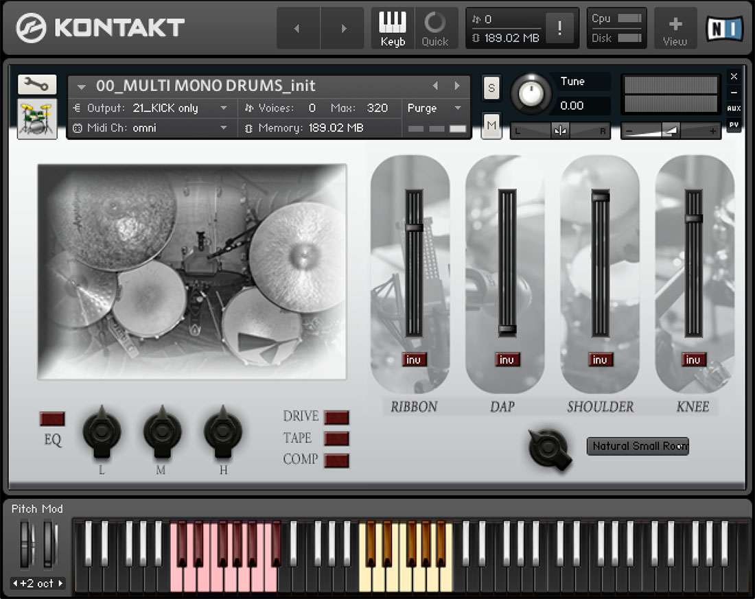 Loops De La Crème - Multimono Drums Kontakt Instruments Software GUI Artwork